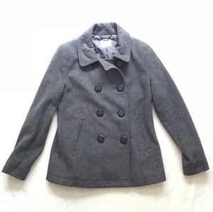 Old Navy Petite Grey Peacoat